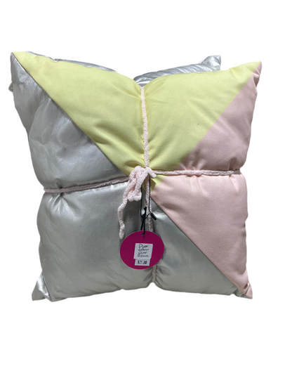 Pink silver & Yellow Pillow (set of 2)