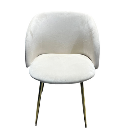 Cream Velvet Dining Chairs (Set of 3)-OPEN BOX
