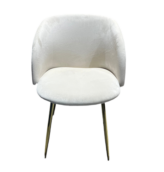 Cream Velvet Dining Chairs (Set of 3)-OPEN BOX