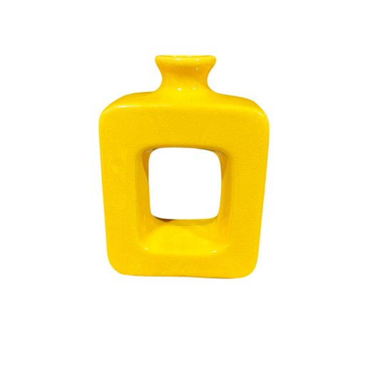 Small Yellow Cutout Vase