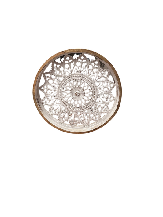 Carved Wooden Table Tray – 26.5"