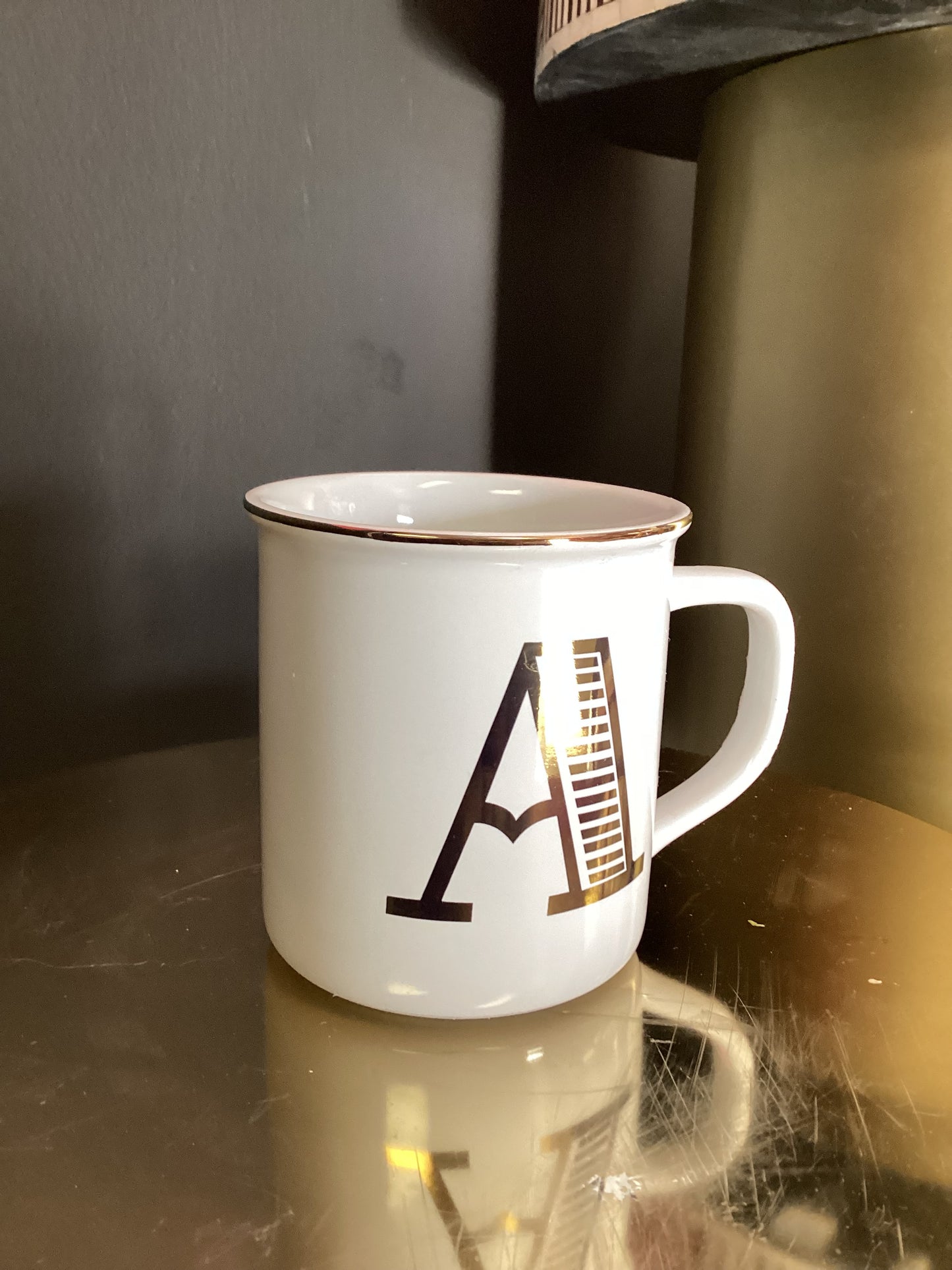 Initial “A” coffee mug