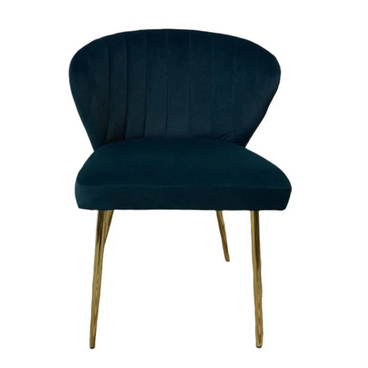 Dark teal faux velvet chair- LOCAL PICK UP ONLY