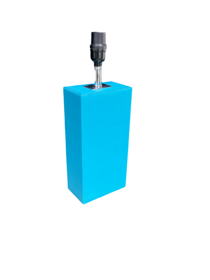 16” Light Blue Leather Lamp(set of 2)