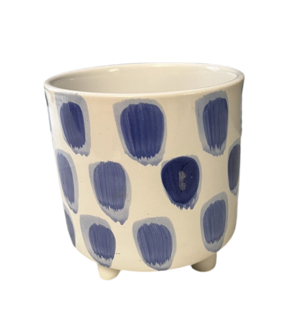 White & Blue Planter- Open Box-8079