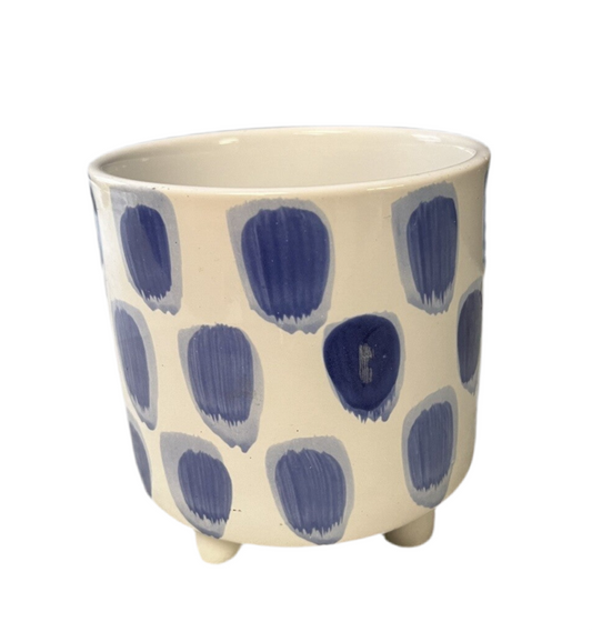 White & Blue Planter- Open Box-8079