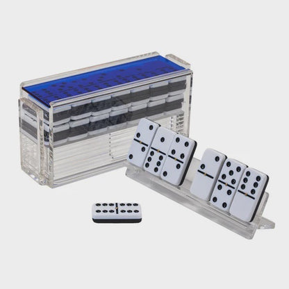 El Catire" Domino Set with Racks - Blue - Open Box