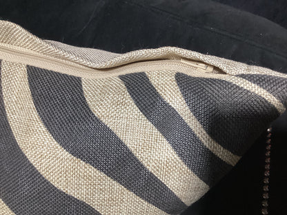 Tan & Black Zebra pillow 22”x22” -open box-