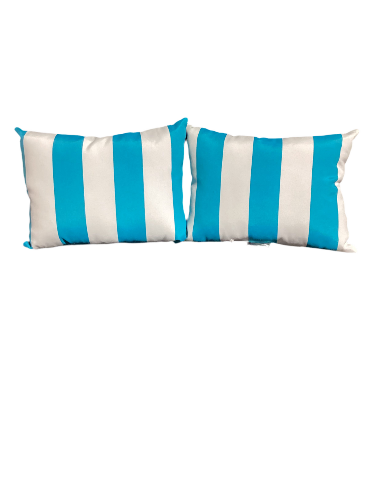 Small blue & white striped pillow set of 2