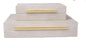Faux Ivory Shagreen Leather Decorative Boxes-Set of 2