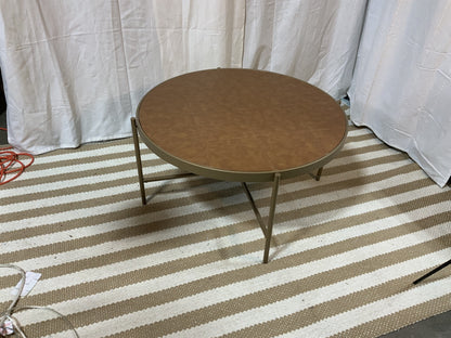 Faux leather top coffee table with gold trim and legs- Local Pick Up Only