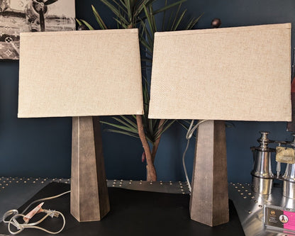 Faux Wood Table Lamp (Set of 2)- Local Pick Up Only