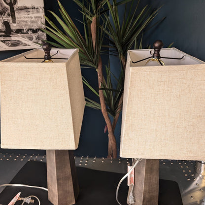 Faux Wood Table Lamp (Set of 2)- Local Pick Up Only