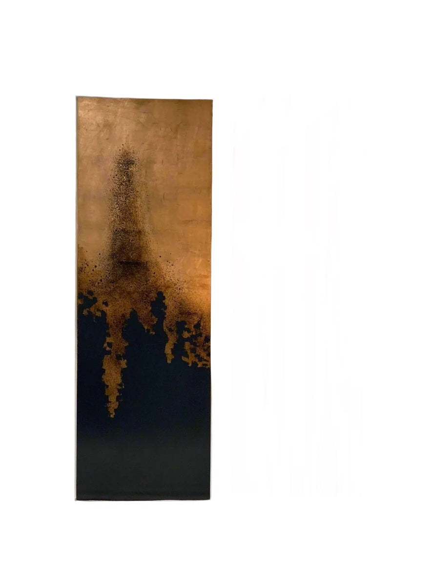 71”x24” Copper + Black Abstract Art- Local Pick Up Only