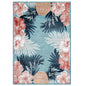Blue Outdoor Botanical Rectangle Rug