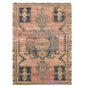Antique Red Chenille Jute Rectangle Rug