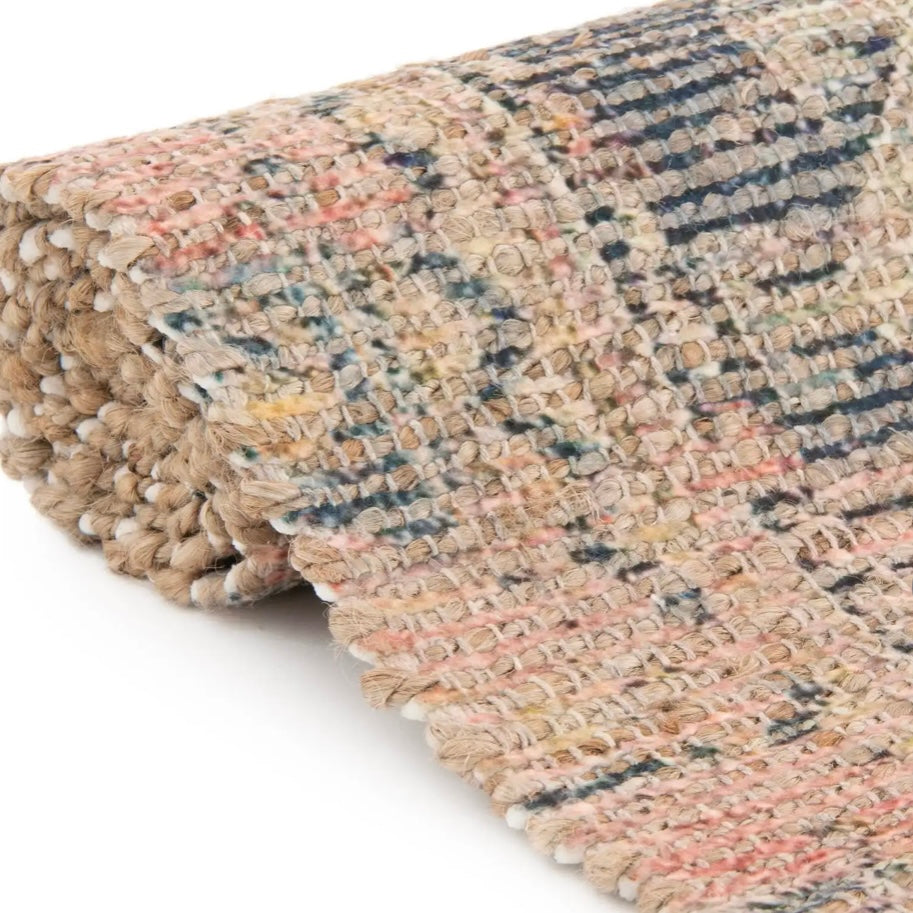 Antique Red Chenille Jute Rectangle Rug