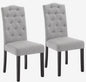Light Gray Linen Chairs (set of 2) Open Box
