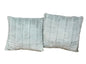 Set of 2 Aqua Faux Fur Pillows