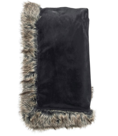Black Weighted Faux Fur Sheared Beaver Throw