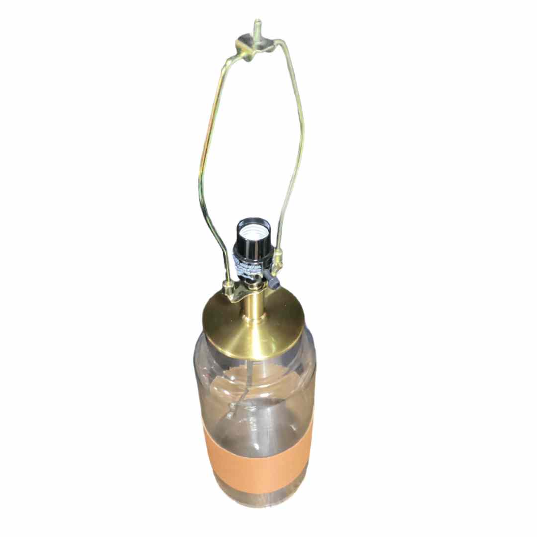Glass and Leather table lamp(set of 2)