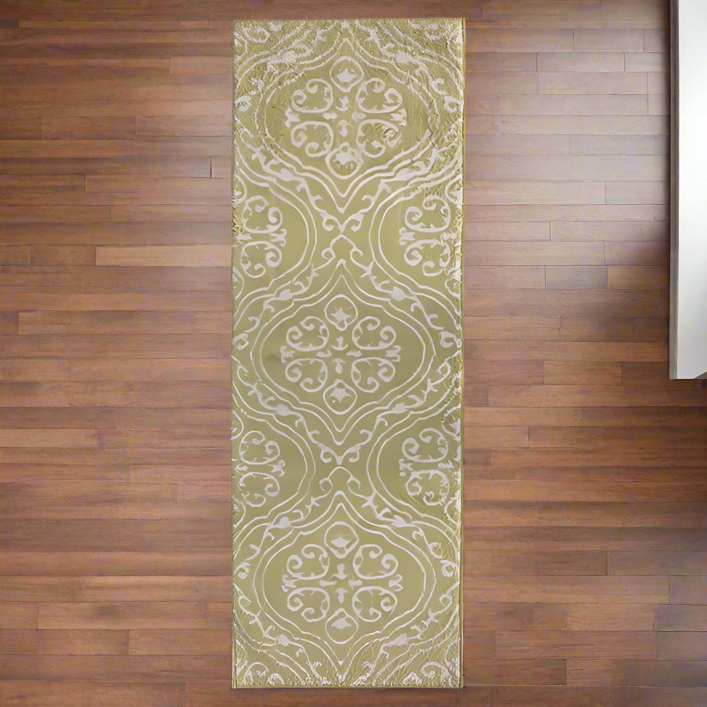 Green Nels 100% Cotton Bath Rug with Non-Slip Backing