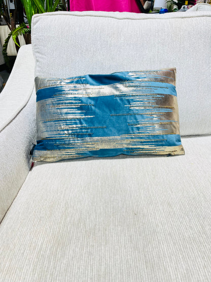 Teal and Rose Gold Pillows (Set of 2)