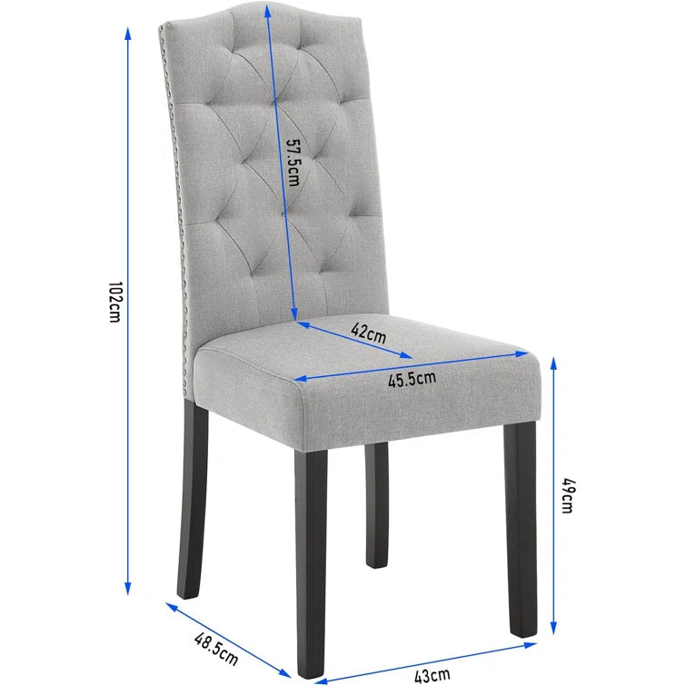 Light Gray Linen Chairs (set of 2) Open Box