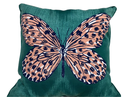 Green butterfly Outdoor Pillow -open box-