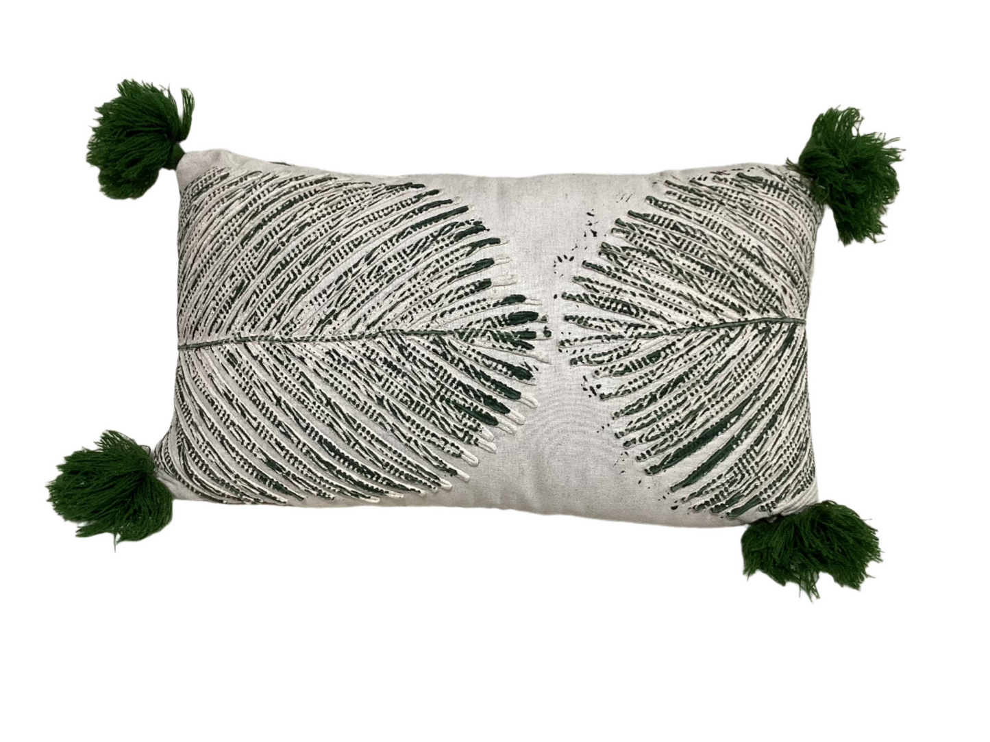 Green Leaf Pattern Pillow