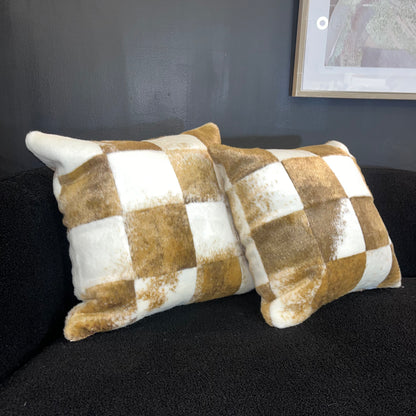 Faux Fur CowHide Pillow-SET OF TWO