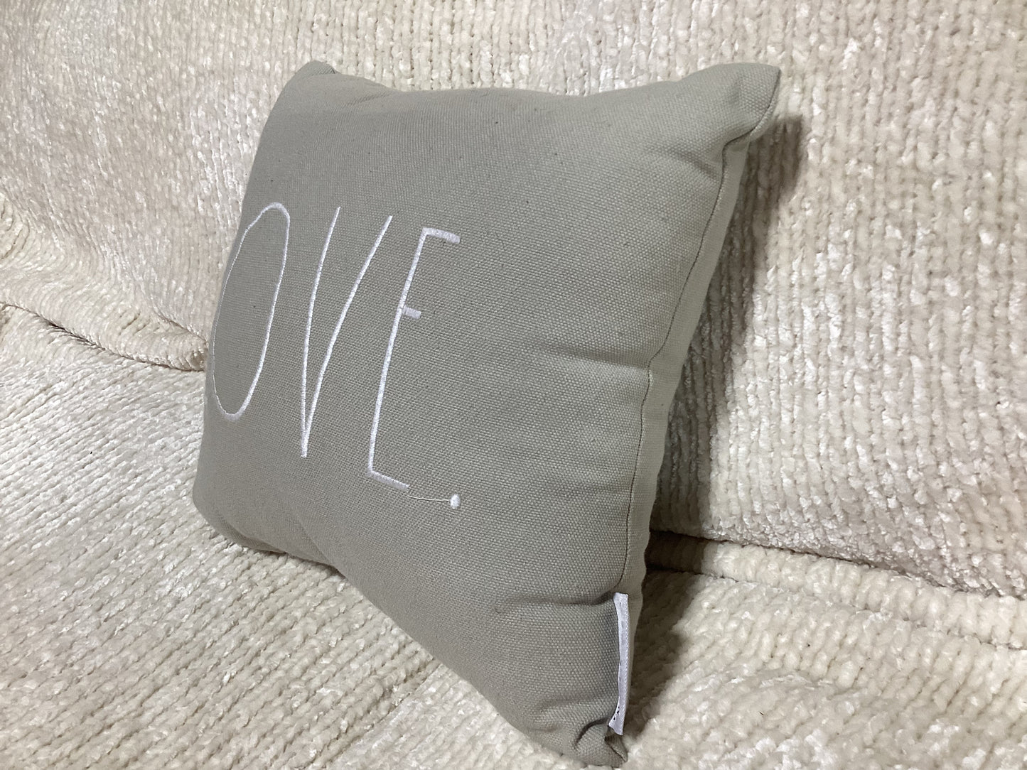 Grey “Love” pillow -open box-