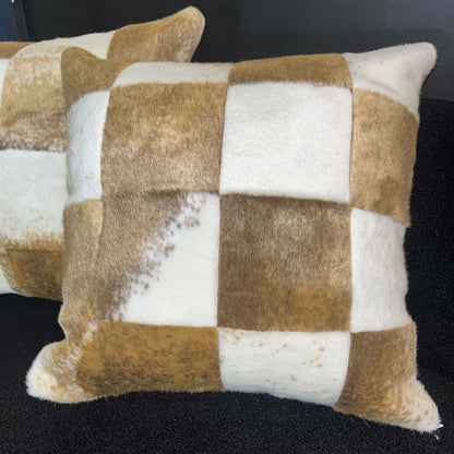 Faux Fur CowHide Pillow-SET OF TWO