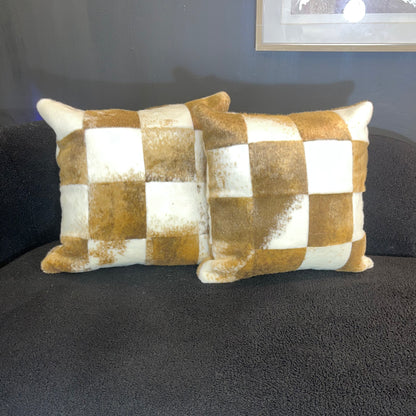 Faux Fur CowHide Pillow-SET OF TWO