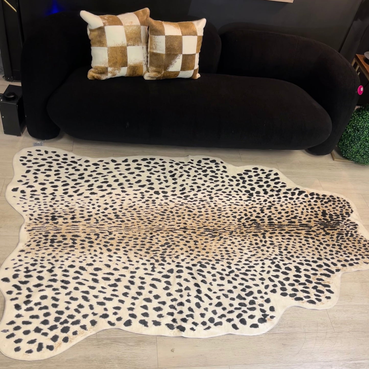Faux Fur Leopard Rug-OPEN BOX