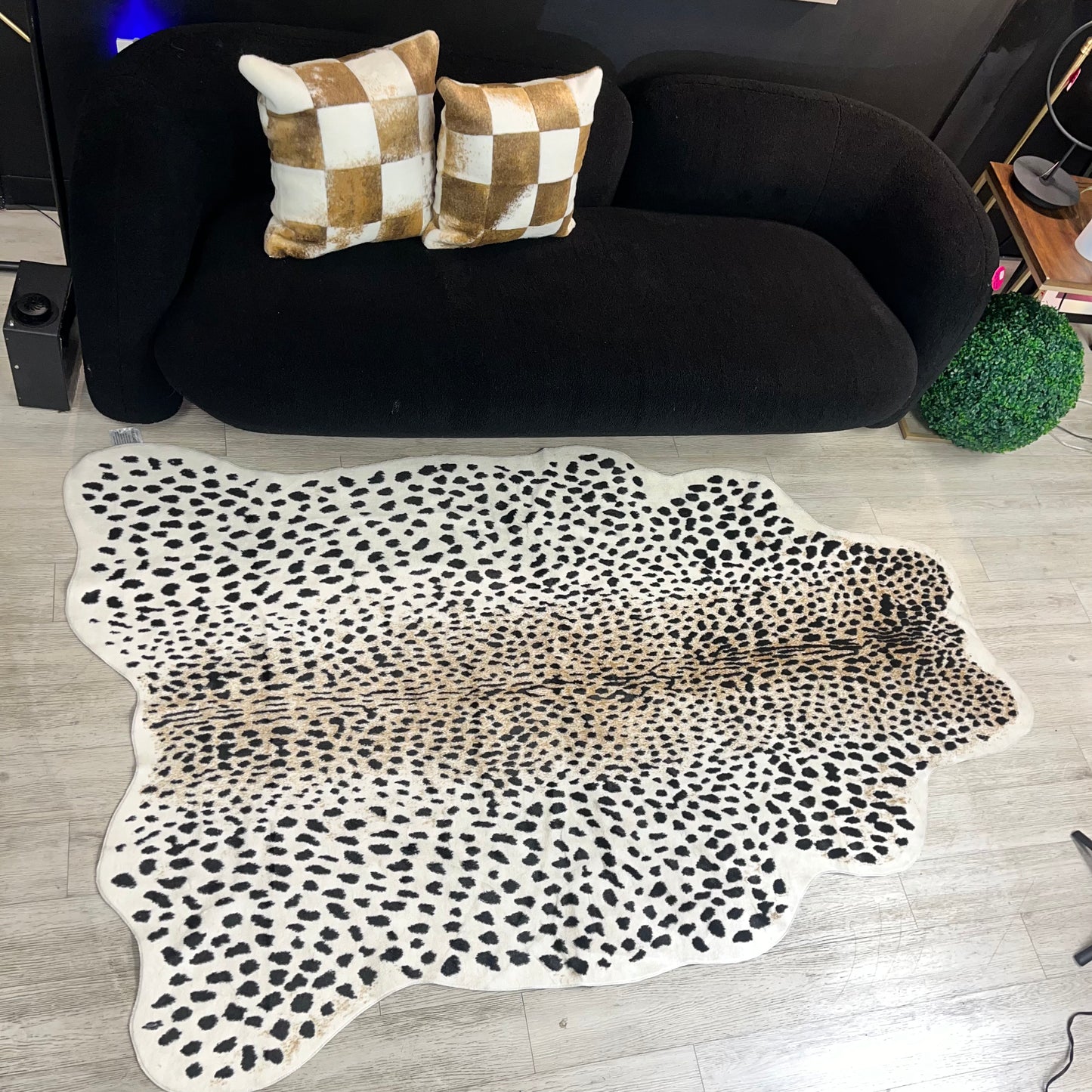 Faux Fur Leopard Rug-OPEN BOX
