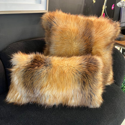 Red Fox Faux Fur 12x24 Pillow *Open Box*