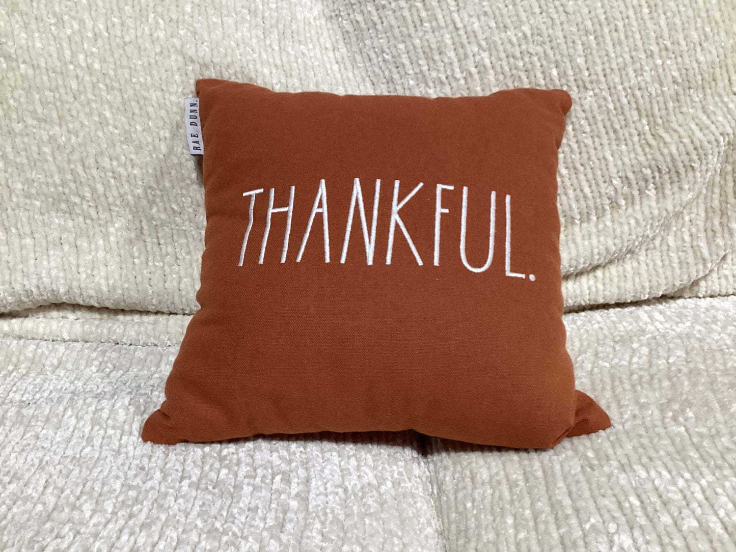 Burnt orange “Thankful” pillow- Open Box