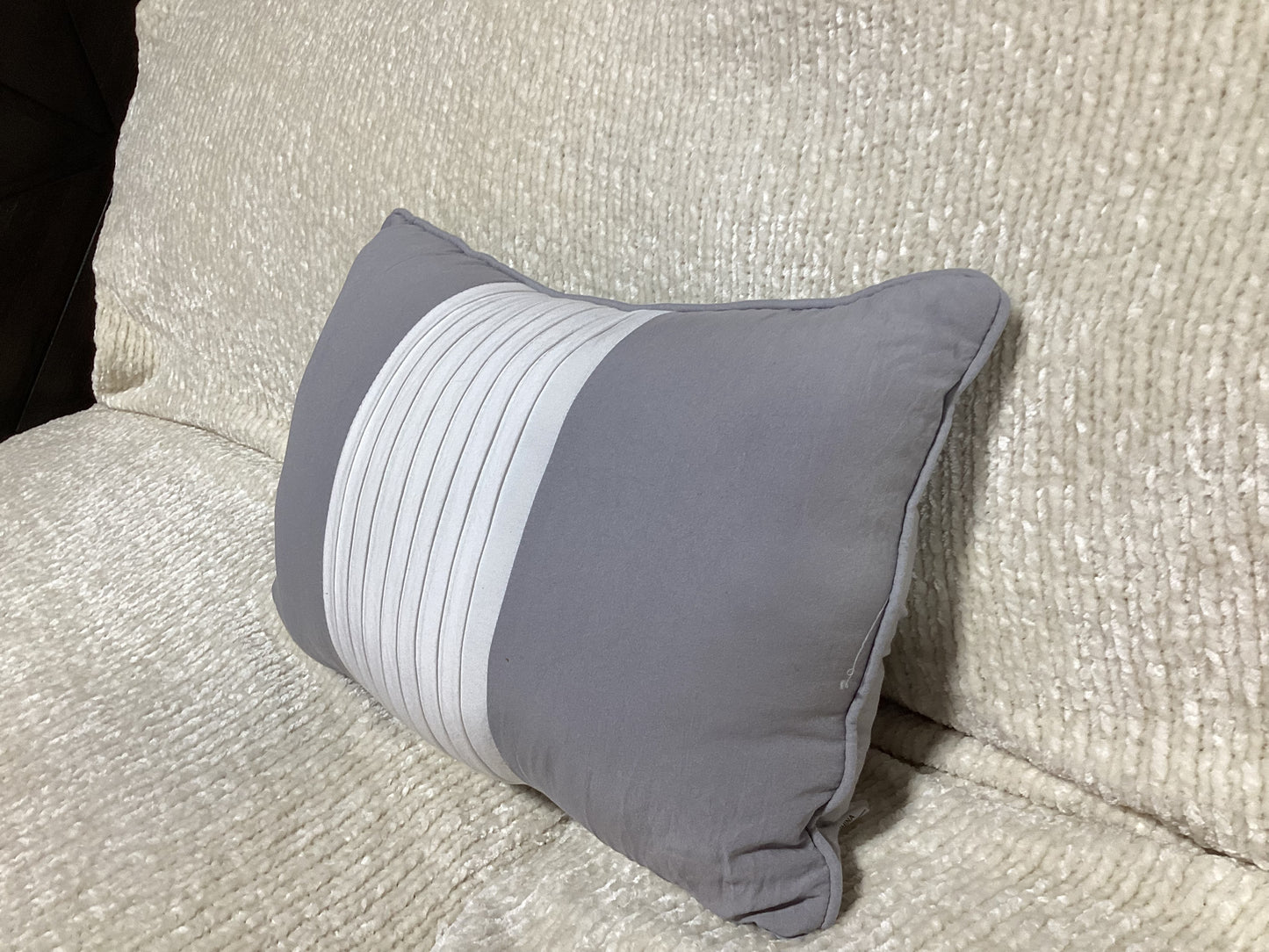 12”x16” grey pillow -open box