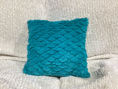 Small Teal Fuzzy Pillow -open box-