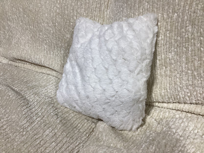 Tiny Fuzzy White Pillow