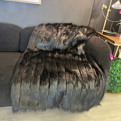 Black Mink Faux Fur Throws