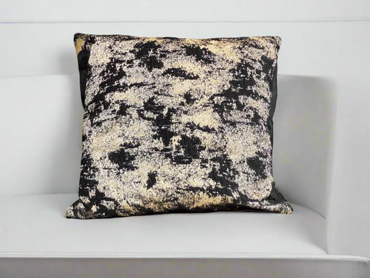 Black & gold 24”x24” pillow -Open Box-