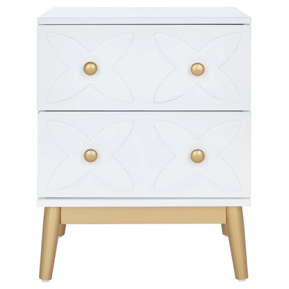 White & Gold Side Table