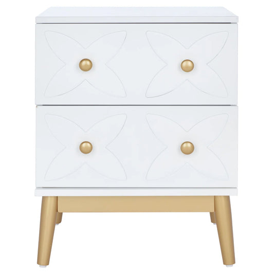 White & Gold Side Table
