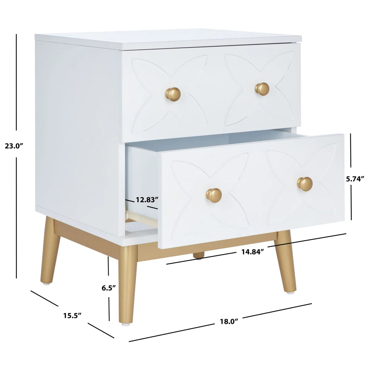 White & Gold Side Table