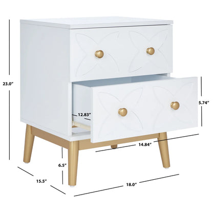 White & Gold Side Table