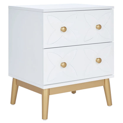 White & Gold Side Table