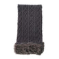 Grey Knit Mongolian Trim Faux Fur Throw
