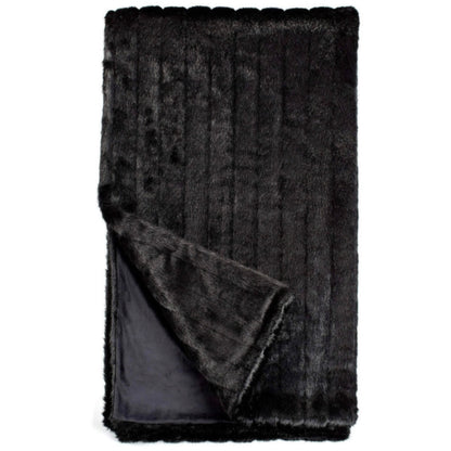 Black Mink Faux Fur Throws